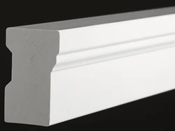 White PVC casing moulding profile with smooth surface finish and precise edge detail for door frame applications White PVC casing moulding profile with smooth surface finish and precise edge detail for door frame applications