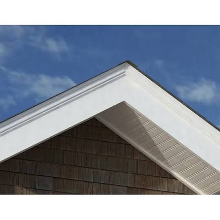 Assortment of PVC trim moulding profiles including casing, crown and baseboard profiles in white finish for residential construction applications Assortment of PVC trim moulding profiles including casing, crown and baseboard profiles in white finish for residential construction applications